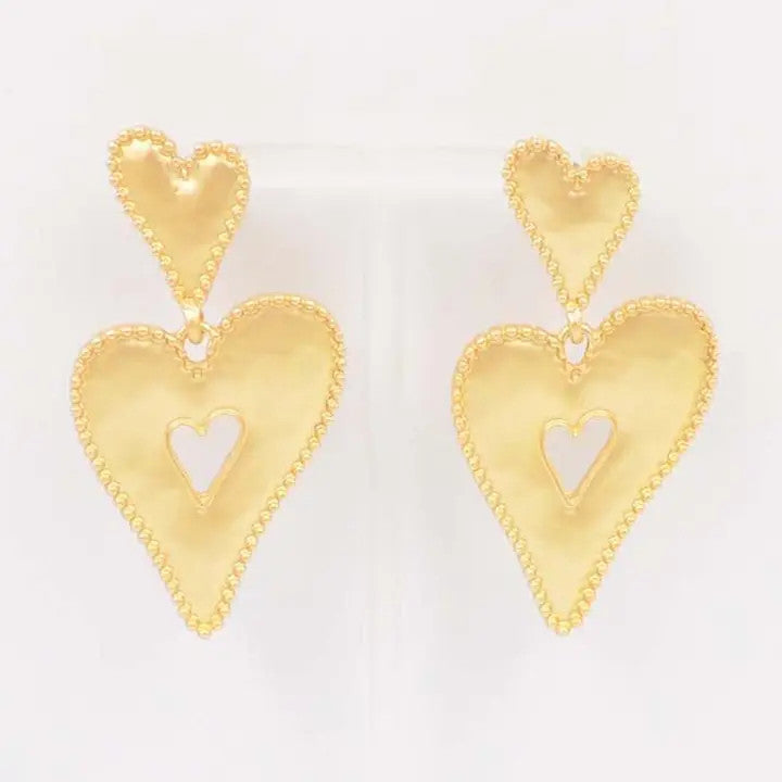 What's Hot Double Puffy Heart Earring