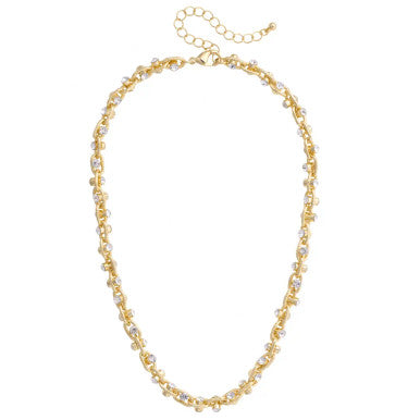 Canvas Krystal Twisted Rhinestone Necklace - Shiny Gold