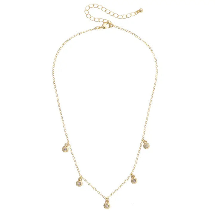 Canvas Lana Rhinestone Charm Necklace - Shiny Gold
