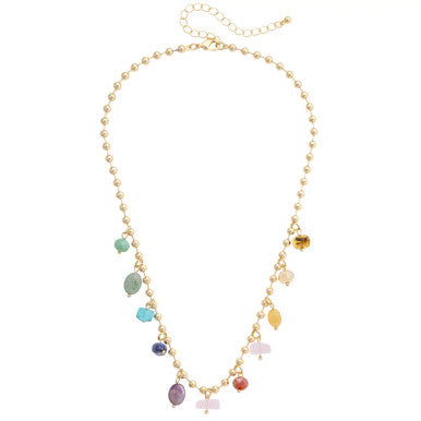 Canvas Phifer Gemstone Ball Bead Necklace - Multi