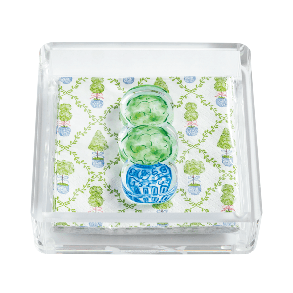 Mud Pie Topiary Napkin Holder and Weight Set