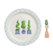 Mud Pie Topiary Round Platter Set