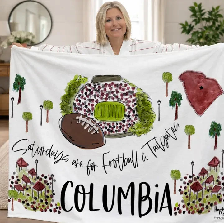 Happy By Rachel Columbia, SC Saturdays Game Day Fleece Blanket