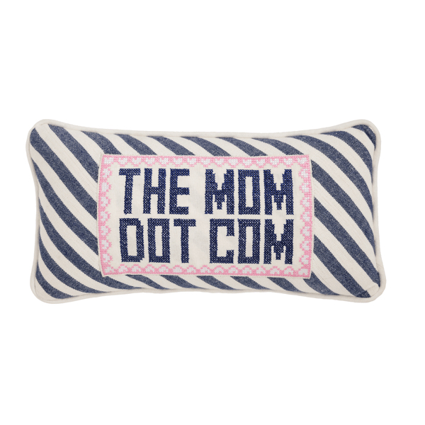 Mud Pie Mom Dot Com Needlepoint Mini Pillow