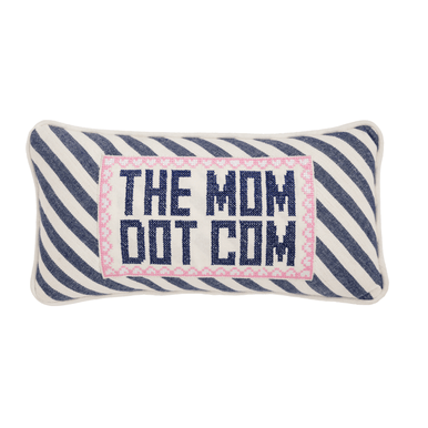 Mud Pie Mom Dot Com Needlepoint Mini Pillow