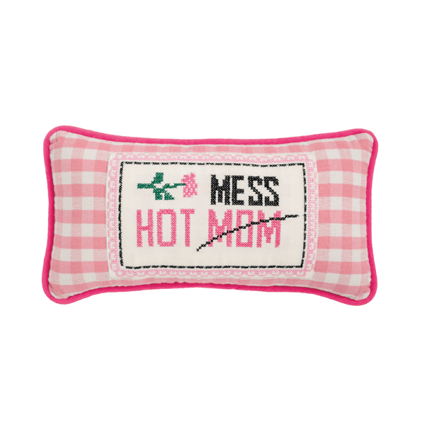 Mud Pie Hot Mess Needlepoint Mini Pillow