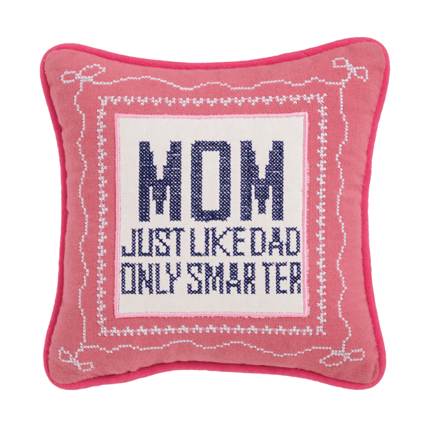 Mud Pie Mom Smarter Needlepoint Mini Pillow