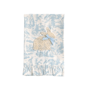 Mud Pie Blue Toile Bunny Pearl Towel