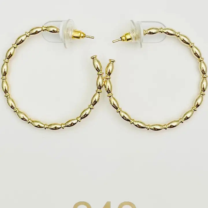 Two Forty Two Golden - Rice Bead Hoop - Gold