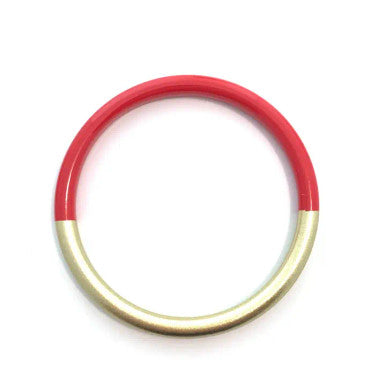Accessory Jane Medium Bangle Bracelet Real Red and Gold
