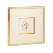Mud Pie Framed Intaglio Cross Wall Art