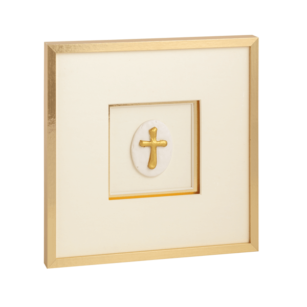 Mud Pie Framed Intaglio Cross Wall Art