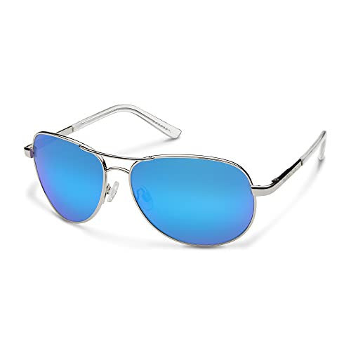 Suncloud Aviator Polarized Sunglasses - Silver/Blue Mirror