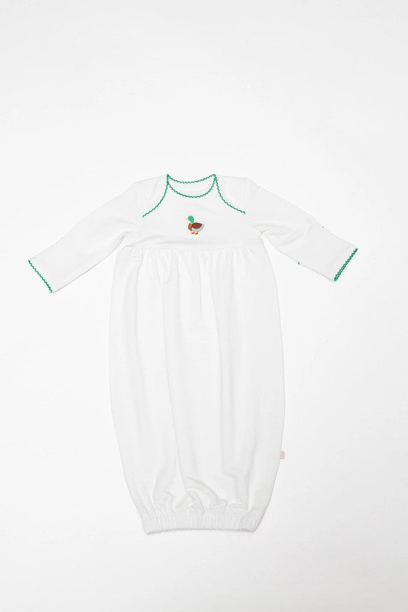Goosies Infant Pip Embroidered Gown - Mallard