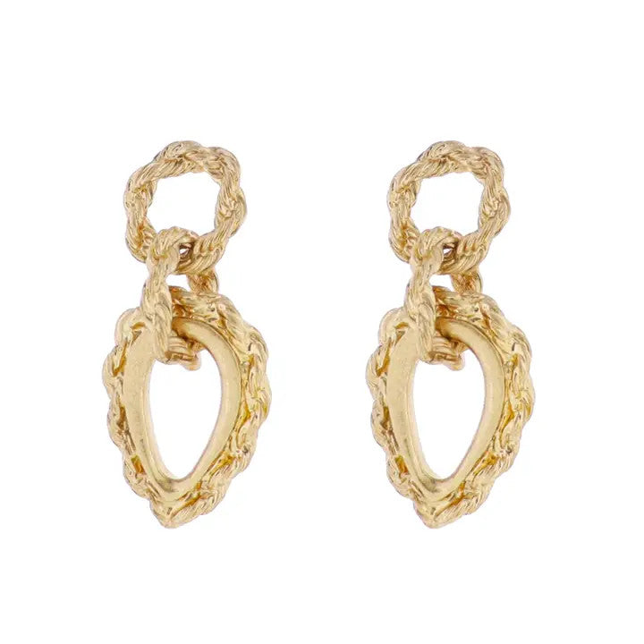 Jane Marie Twisted Rope Linked Circles & Teardrop Earring