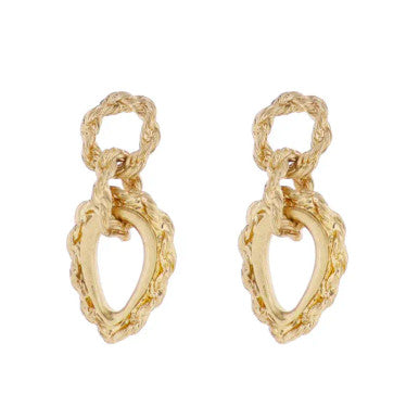 Jane Marie Twisted Rope Linked Circles & Teardrop Earring