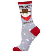 Socksmith Meowdy Purrtner Cotton Crew