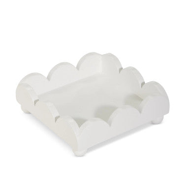 Raz 6" White Scalloped Napkin Holder