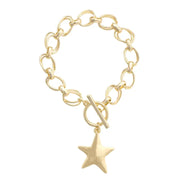 Canvas Elise Hammered Star Toggle Bracelet - Shiny Gold