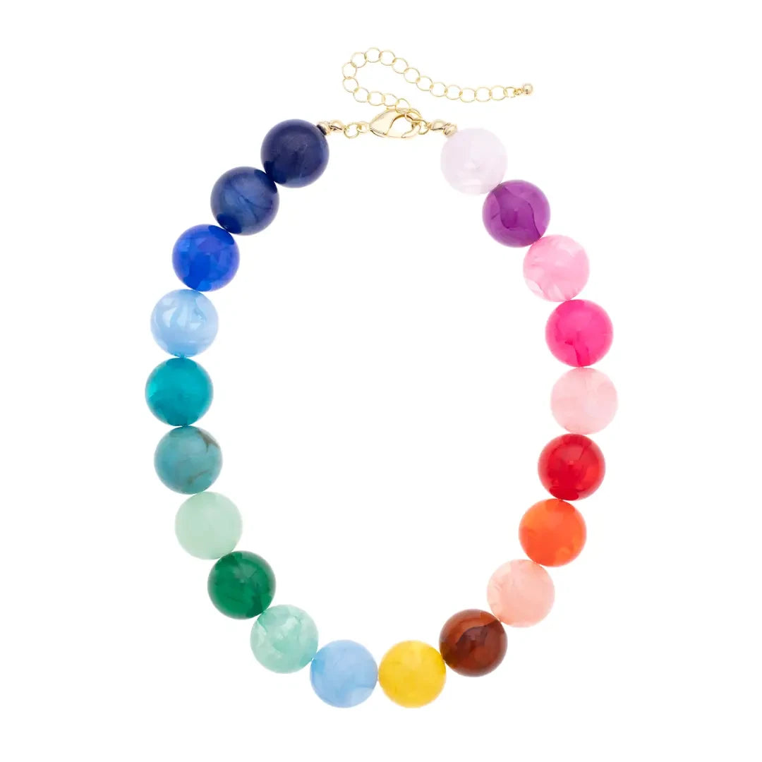 Canvas Mickey Gumball Beaded Necklace - Rainbow Multi