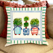 Happy By Rachel Plant and Bow Double-Sided Pillow