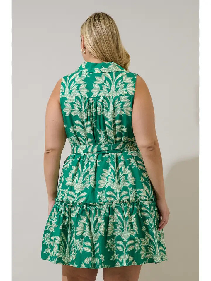 Sugar Lips Plus Size Women's Zady Sleeveless Mini Dress - Kelly Cream