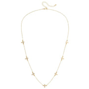 Canvas Matilda Tiny Cross Chain Necklace - Shiny Gold
