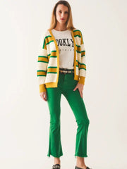 Q2 Women's Flare Jeans - Bright Green