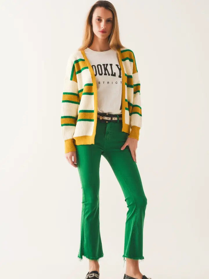 Q2 Women's Flare Jeans - Bright Green