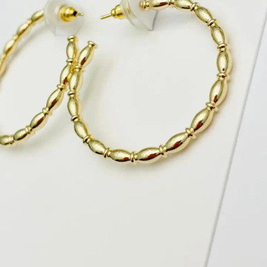 Two Forty Two Golden - Rice Bead Hoop - Gold