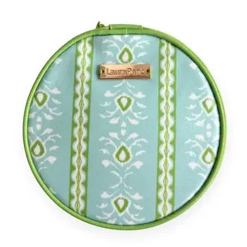 Laura Park Rosemary Stripe Blue Round Jewelry Case