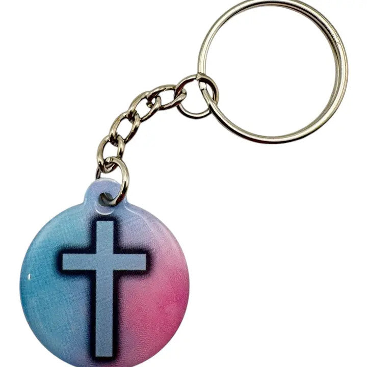 Tap To Pray Prayer Tag Keychain - Pastel