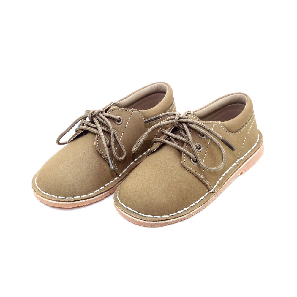 L'Amour Tyler Nubuck Khaki Lace-Up Oxford