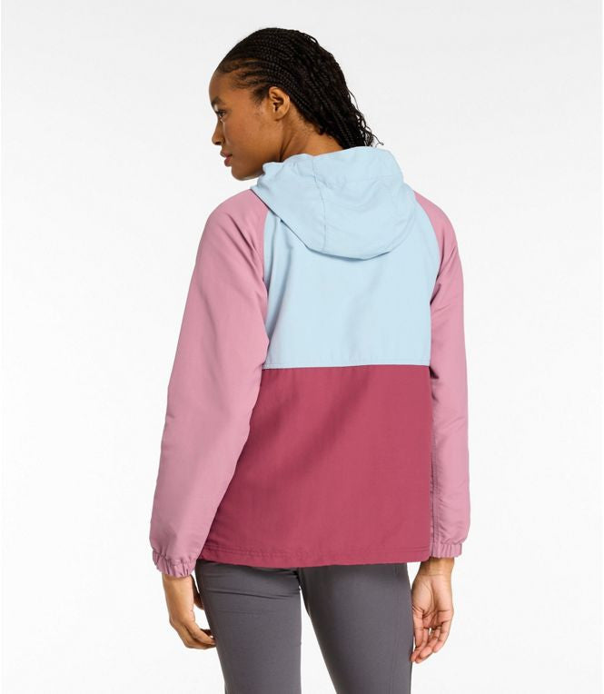 L.L. Bean Women's Mountain Classic Anorak - Oyster Blue/Forest Grey