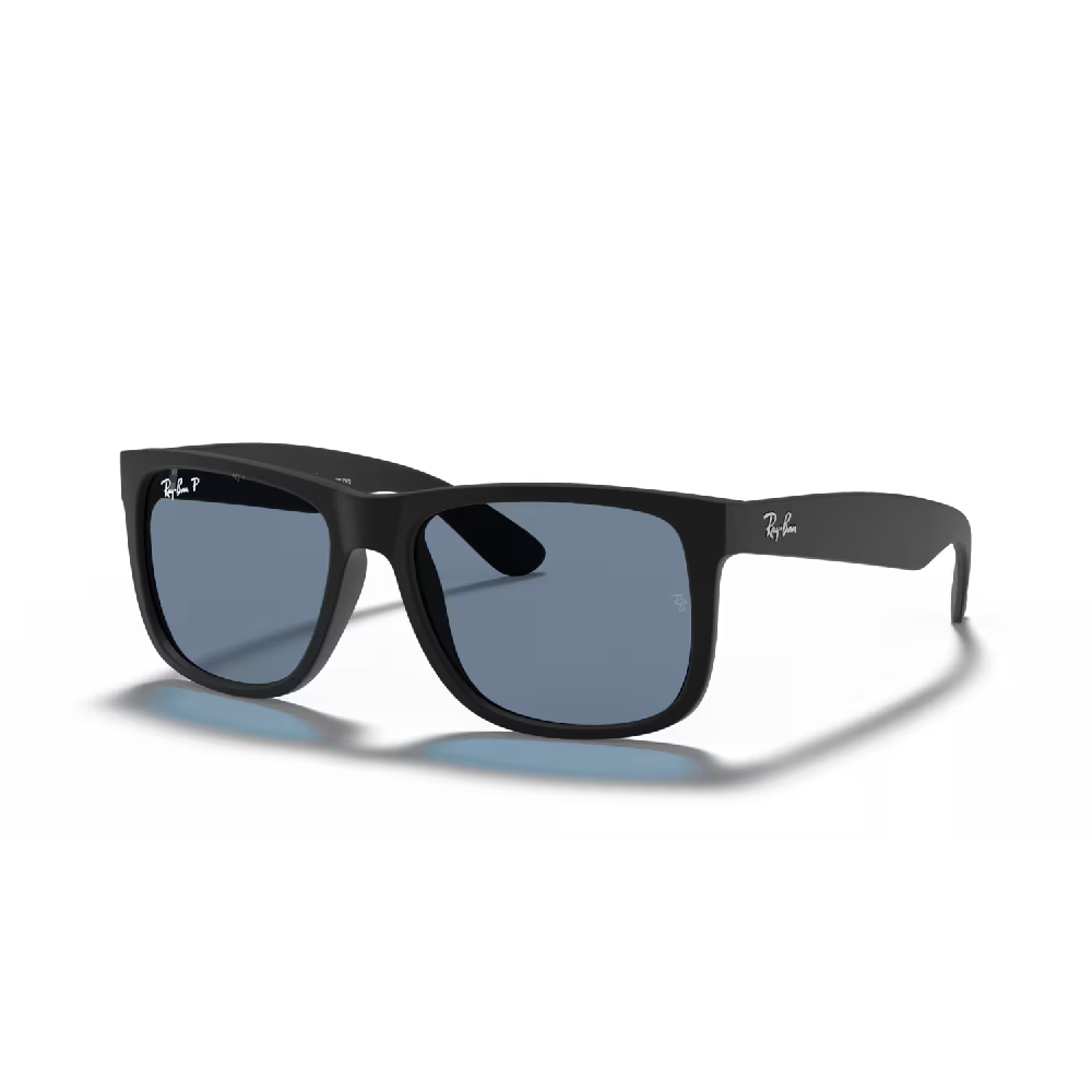 Ray-Ban Justin Classic Sunglasses — Rubber Black/Dark Blue