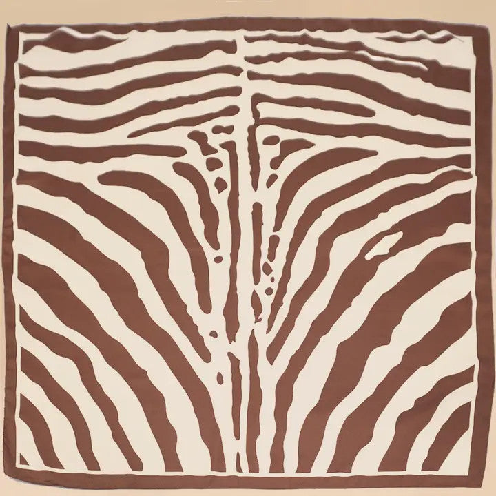 Josslyn Large Vintage Zebra Print Bandana Scarf