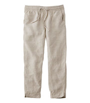 L.L. Bean Women's Premium Linen Pull-On Ankle Pants - Oatmeal