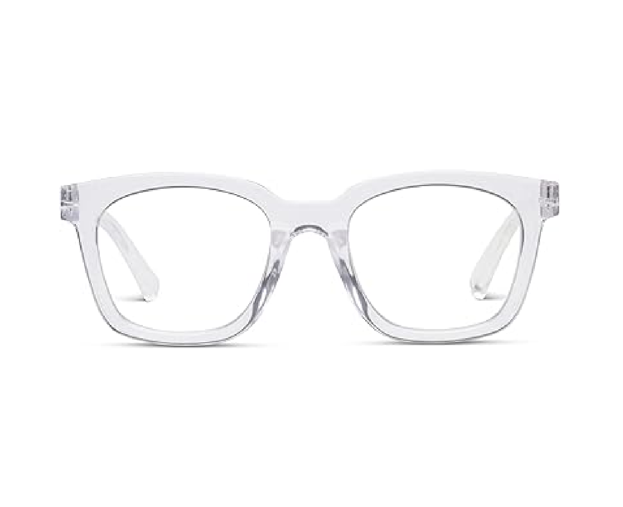 Peepers To the Max OverSized Square Blue‑Light Reading Glasses – Clear
