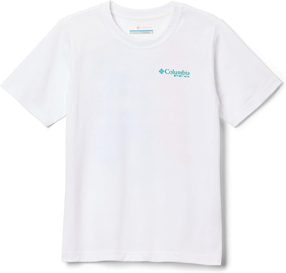 Columbia Youth Boys PFG Big Fisher Short Sleeve Tee - White Graphic