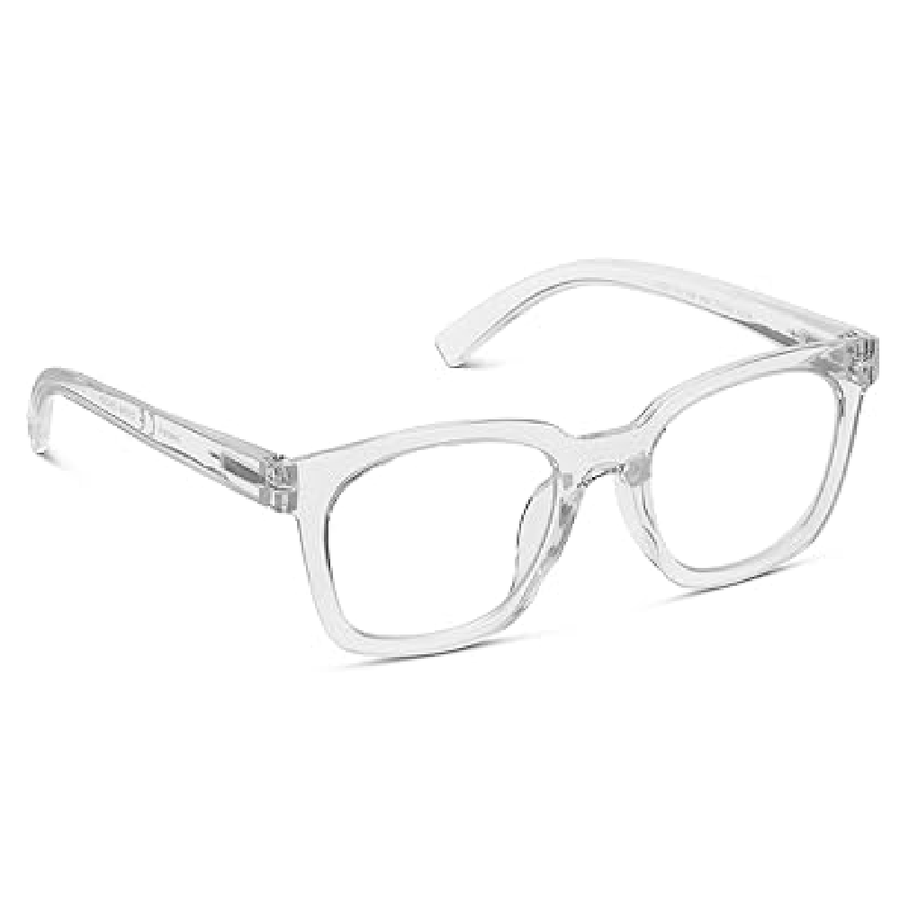 Peepers To the Max OverSized Square Blue‑Light Reading Glasses – Clear