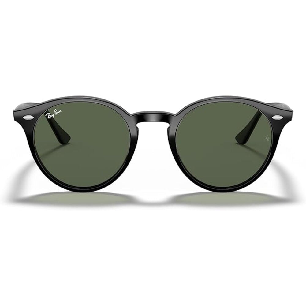 Ray-Ban Round Sunglasses – Polished Black/Dark Green