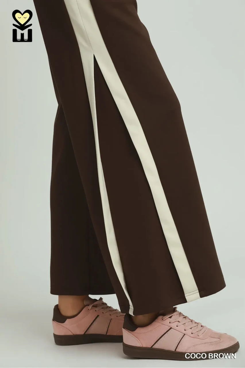 Umgee Women's Colorblock Straight Pants - Coco Brown