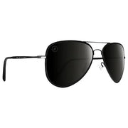 Blenders A Series Spider Jet Polarized Aviator Sunglasses – Matte Black Stainless Steel/Smoke
