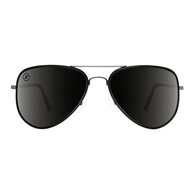 Blenders A Series Spider Jet Polarized Aviator Sunglasses – Matte Black Stainless Steel/Smoke