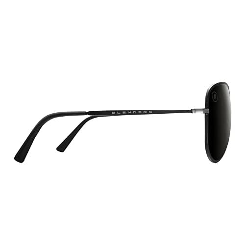 Blenders A Series Spider Jet Polarized Aviator Sunglasses – Matte Black Stainless Steel/Smoke