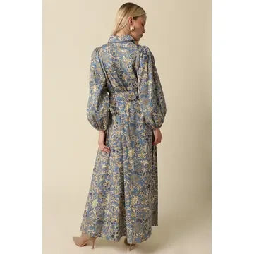 Olivaceous Women's Jasmin Floral Belted Maxi Dress
