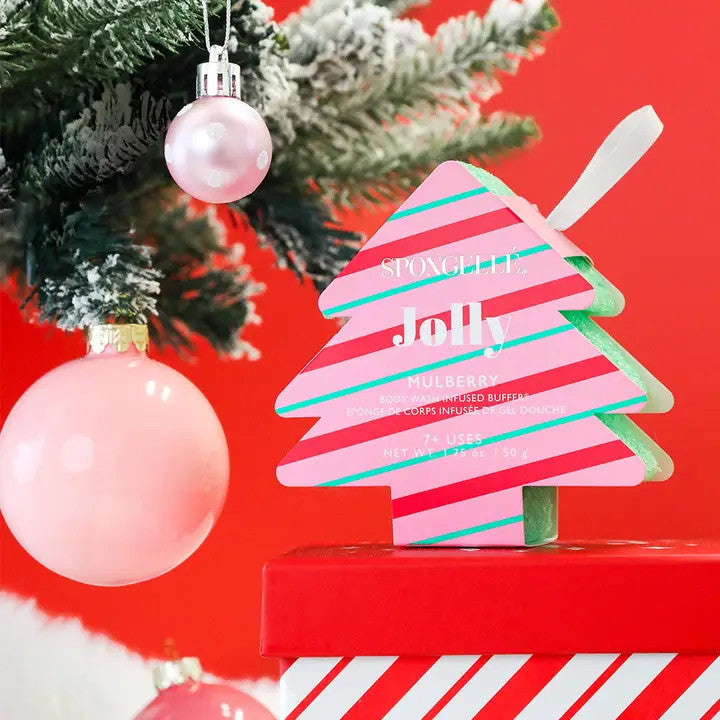 Spongelle Jolly - Mulberry Holiday Tree Buffer