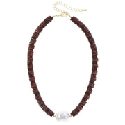 Canvas Quincy Baroque Pearl Necklace - Brown