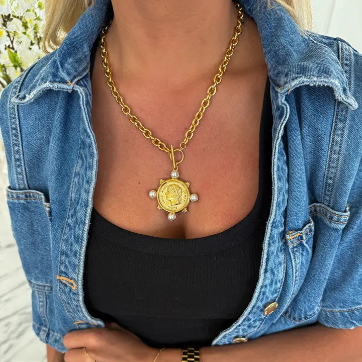 Chansuttpearls Pearl Coin Necklace