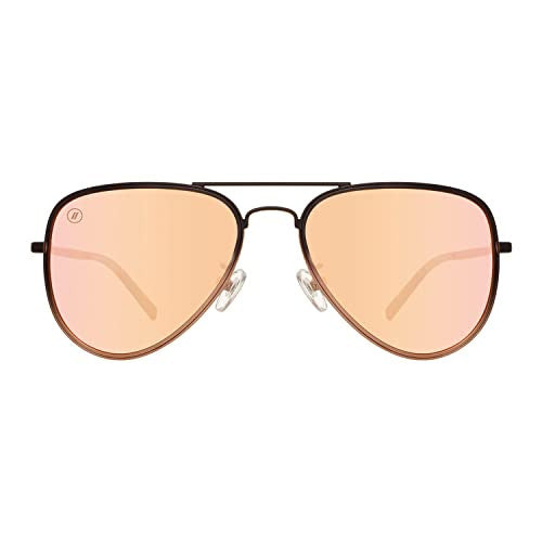 Blenders A Series Heavenly Shine Polarized Sunglasses – Matte Black to Blush/Champagne Mirrored